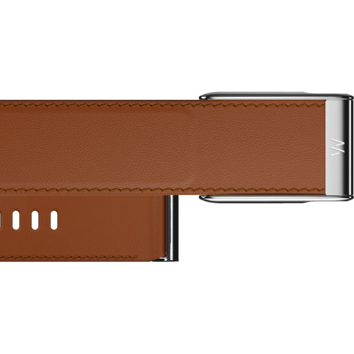 Фітнес-браслет WHOOP 5.0 MG Life LeatherLuxe Straight Band Chestnut/Cream with Titanium - Size S - 12-Month Membership