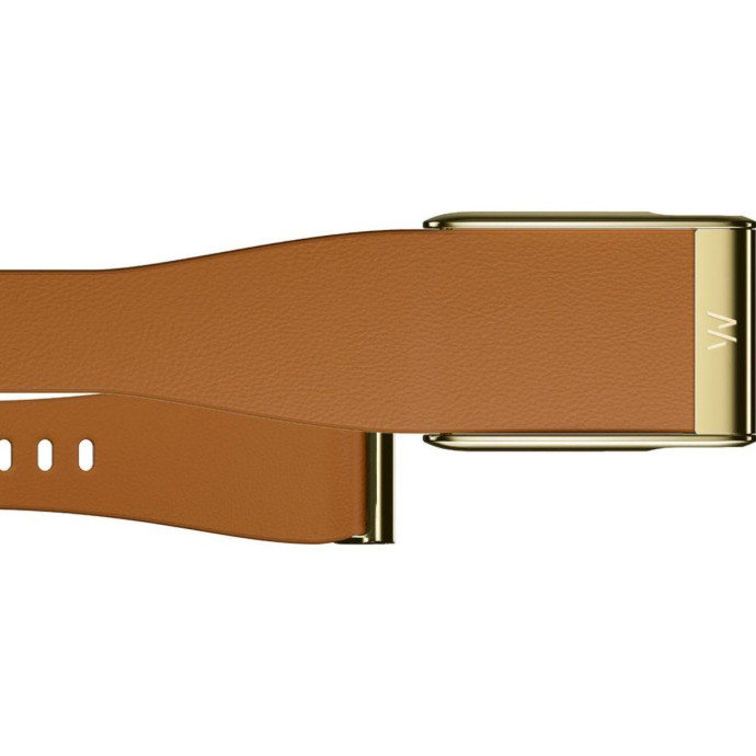 Фітнес-браслет WHOOP 5.0 MG Life LeatherLuxe Tapered Band Camel with Gold - Size S - 12-Month Membership