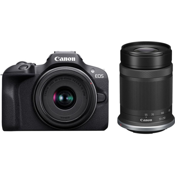 Бездзеркальний фотоапарат Canon EOS R100 kit 18-45mm + 55-210mm IS STM (6052C036)