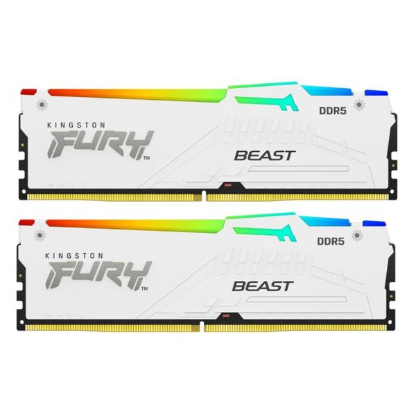 Пам'ять для настільних комп'ютерів Kingston FURY 64 GB (2x32GB) DDR5 6000 MHz Beast RGB EXPO White (KF560C36BWEAK2-64)