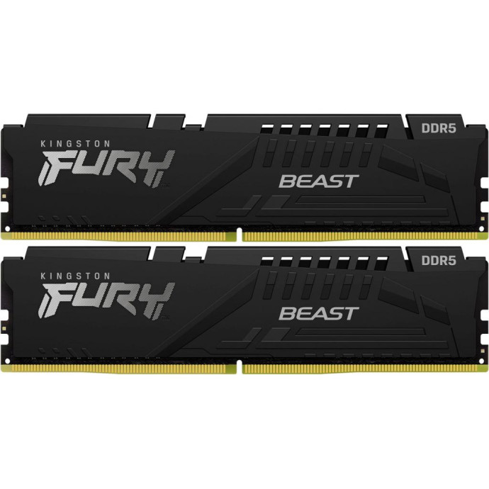 Пам'ять для настільних комп'ютерів Kingston FURY 32 GB (2x16GB) DDR5 5200 MHz Beast Black (KF552C40BBK2-32) (UA)