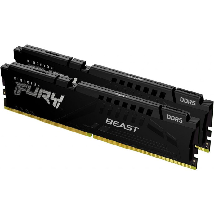 Пам'ять для настільних комп'ютерів Kingston FURY 32 GB (2x16GB) DDR5 5200 MHz Beast Black (KF552C40BBK2-32) (UA)