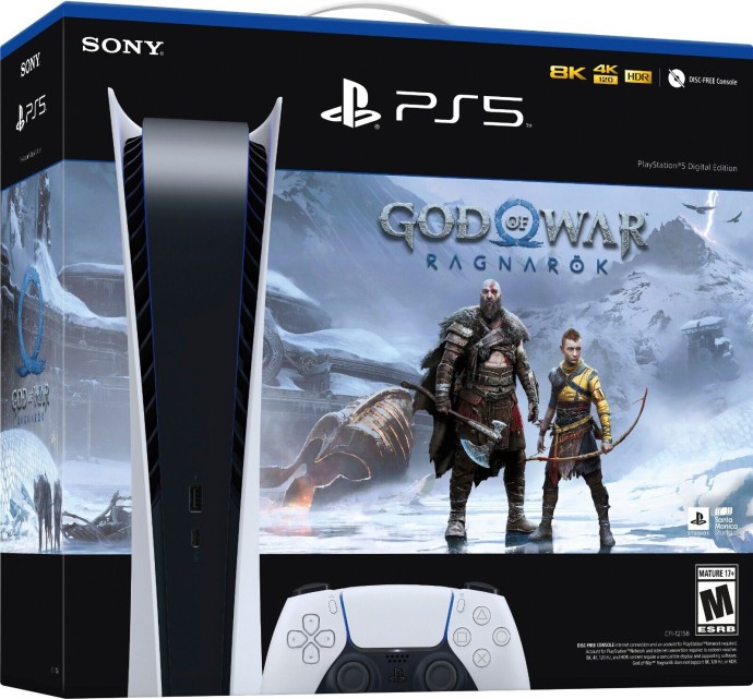 Стаціонарна ігрова приставка Sony PlayStation 5 Digital Edition 825GB God of War Ragnarok Bundle