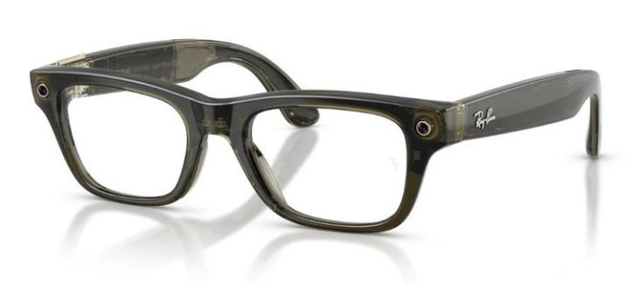 Смарт-окуляри Ray-Ban Meta Blayzer Optics Gen2 Standard - Shiny Transparent Dark Olive / Demo Lens (RW7001 8530 50-19)