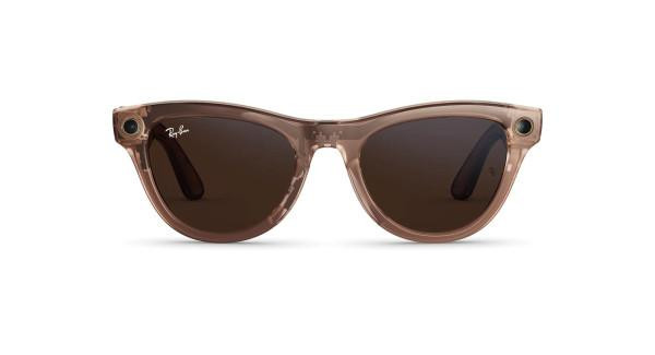Смарт-окуляри Ray-Ban Meta Skyler Gen2 Standard Shiny Transp.Peach Frame/Clear to Brown Transit.Lenses RW4014 6778M4 52-20