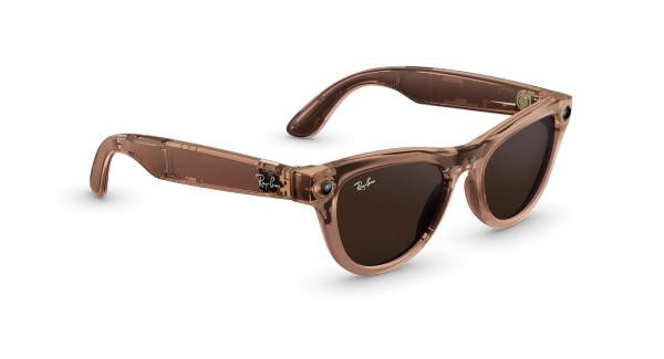 Смарт-окуляри Ray-Ban Meta Skyler Gen2 Standard Shiny Transp.Peach Frame/Clear to Brown Transit.Lenses RW4014 6778M4 52-20