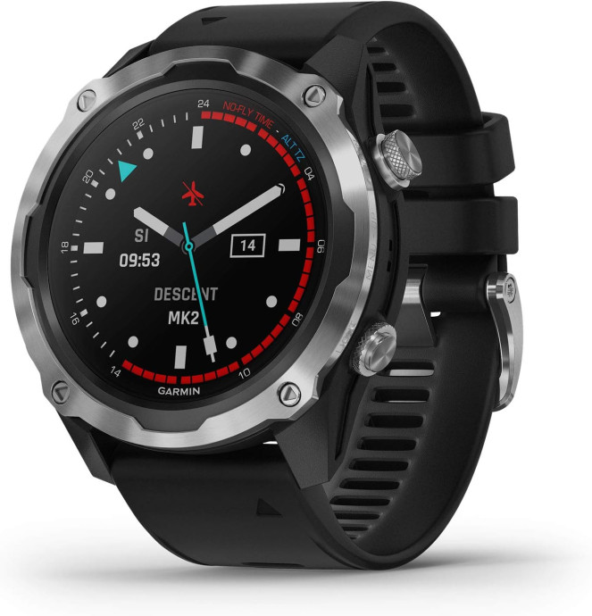 Смарт-годинник Garmin Descent Mk2 Stainless Steel with Black Band (010-02132-00/10)