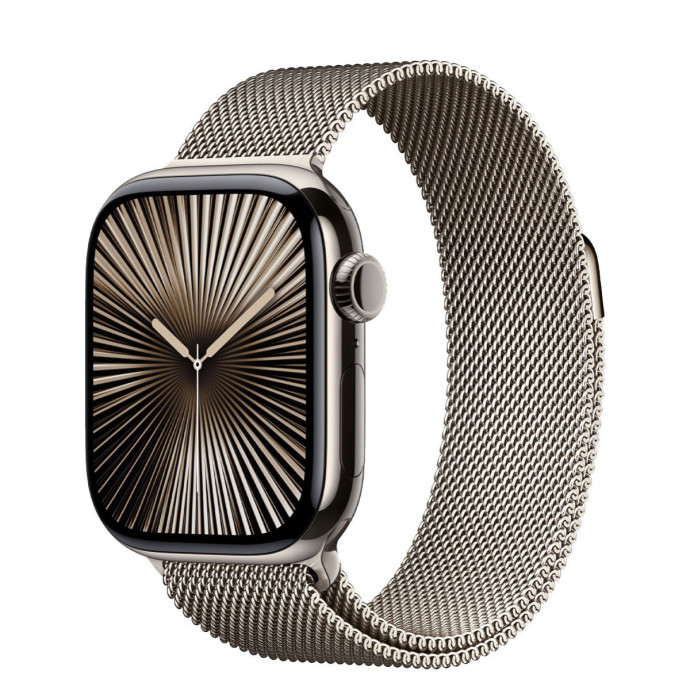 Смарт-годинник Apple Watch Series 10 GPS + Cellular 42mm Natural Titanium Case w. Natural Milanese Loop (MWXF3)