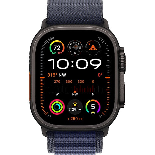 Смарт-годинник Apple Watch Ultra 2 GPS + Cellular 49mm Black Titan. Case w. Navy Alpine Loop - Small (MYTF3+MYPW3)