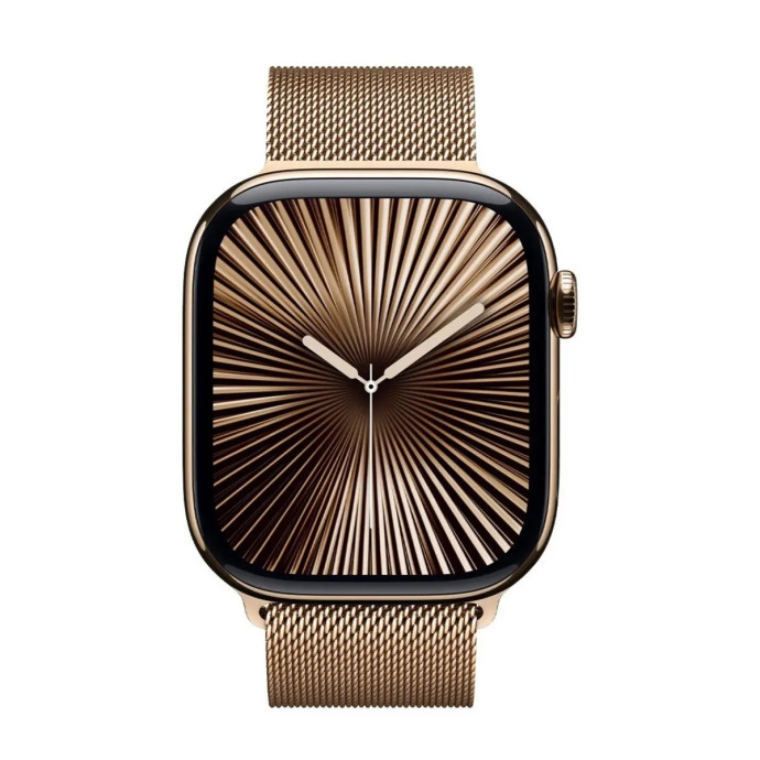 Смарт-годинник Apple Watch Series 10 GPS + Cellular 46mm Gold Titanium Case w. Gold Milanese Loop - M/L (MX003)