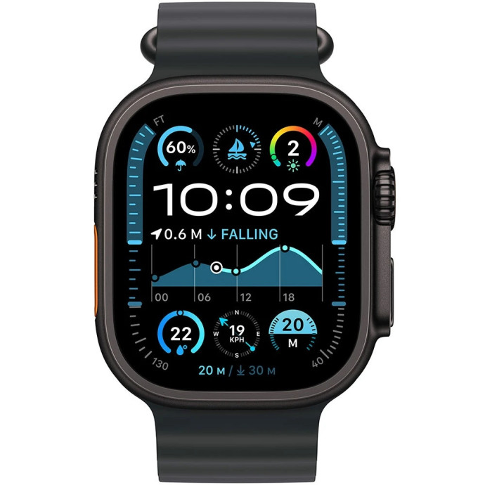 Смарт-годинник Apple Watch Ultra 2 GPS + Cellular 49mm Black Titanium Case w. Black Ocean Band (MX4P3)