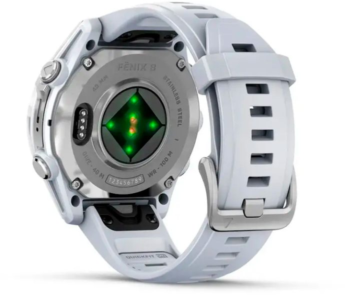 Спортивний годинник Garmin Fenix 8 43mm Amoled Silver with Whitestone Silicone Band (010-02903-00)