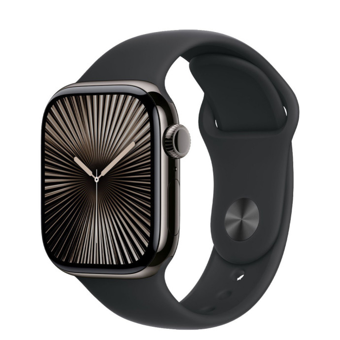 Смарт-годинник Apple Watch Series 10 GPS + Cellular 46mm Slate Titanium Case w. Black Sport Band - S/M (MWYD3)