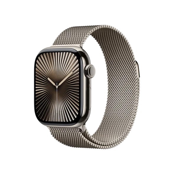 Смарт-годинник Apple Watch Series 10 GPS + Cellular 42mm Natural Titanium Case w. Natural Milanese Loop (MWXF3)
