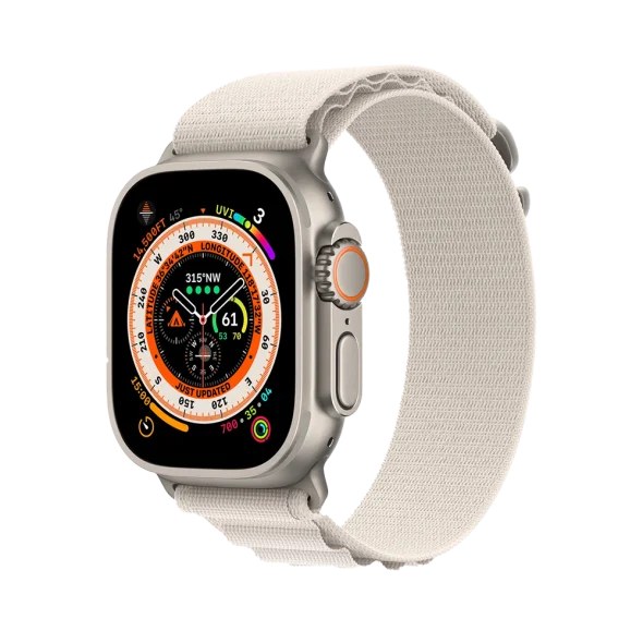 Смарт-годинник Apple Watch Ultra GPS + Cellular 49mm Titanium Case with Starlight Alpine Loop - Large (MQF13/MQFT3/MQFD3)