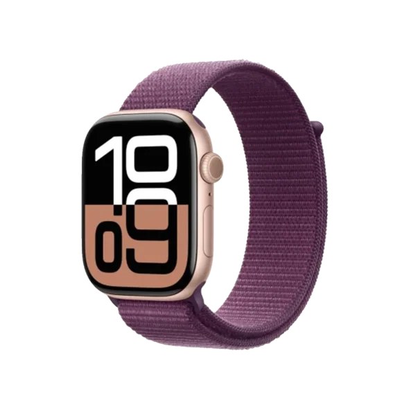 Смарт-годинник Apple Watch Series 10 GPS + Cellular 46mm Rose Gold Aluminum Case w. Plum S. Loop (MWY83)