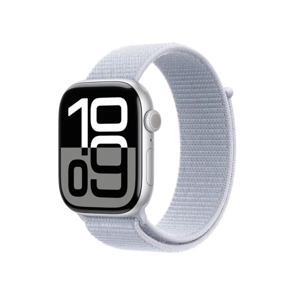 Смарт-годинник Apple Watch Series 10 GPS + Cellular 46mm Silver Aluminum Case w. Blue Cloud S. Loop (MWY23)