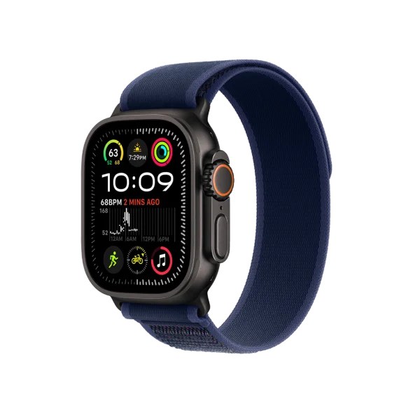 Смарт-годинник Apple Watch Ultra 2 GPS + Cellular 49mm Black Titan. Case w. Blue Trail Loop - S/M (MYTJ3+MYQ73)