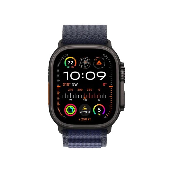 Смарт-годинник Apple Watch Ultra 2 GPS + Cellular 49mm Black Titan. Case w. Navy Alpine Loop - Large (MYTF3+MYPY3)