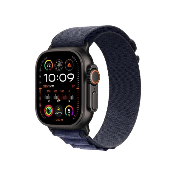 Смарт-годинник Apple Watch Ultra 2 GPS + Cellular 49mm Black Titan. Case w. Navy Alpine Loop - Small (MYTF3+MYPW3)