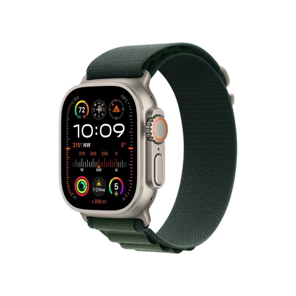 Смарт-годинник Apple Watch Ultra 2 GPS + Cellular 49mm Natural Titan. Case w. Dark Green Alpine Loop - M (MYT33+MXMV3)