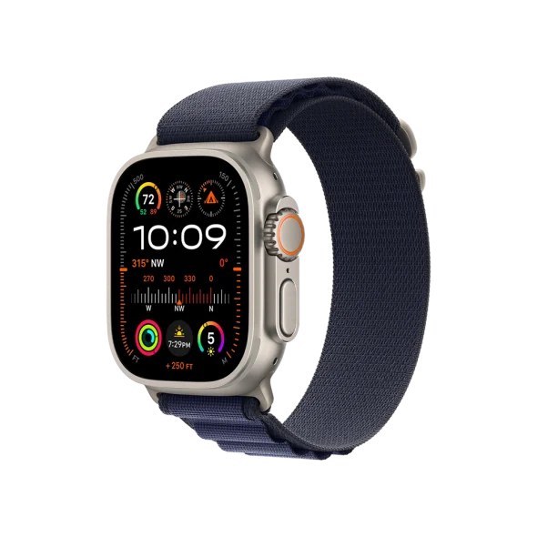 Смарт-годинник Apple Watch Ultra 2 GPS + Cellular 49mm Natural Titan. Case w. Navy Alpine Loop - Small (MYT33+MXMX3)