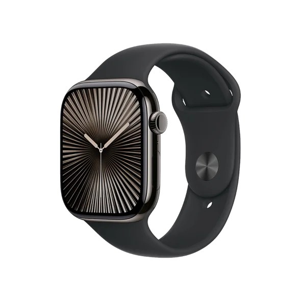 Смарт-годинник Apple Watch Series 10 GPS + Cellular 46mm Slate Titanium Case w. Black Sport Band - XL (MX173+MXM53)