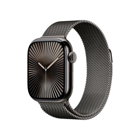 Смарт-годинник Apple Watch Series 10 GPS + Cellular 46mm Slate Titanium Case w. Slate Milanese Loop - S/M (MC7R4)