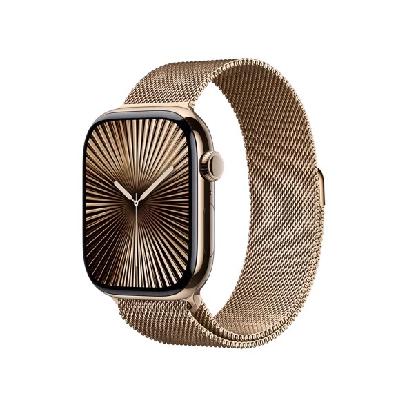 Смарт-годинник Apple Watch Series 10 GPS + Cellular 46mm Gold Titanium Case w. Gold Milanese Loop - M/L (MX003)