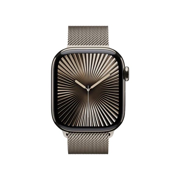 Смарт-годинник Apple Watch Series 10 GPS + Cellular 46mm Natural Titanium Case w. Natural Milanese Loop - S/M (MC7Q4)