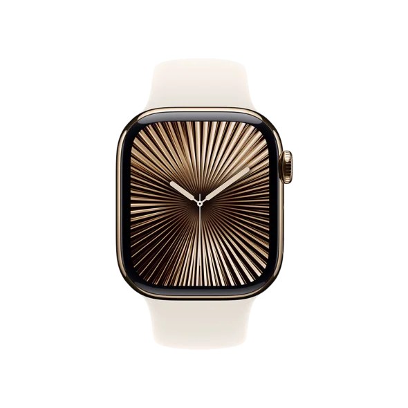 Смарт-годинник Apple Watch Series 10 GPS + Cellular 42mm Gold Titanium Case w. Starlight Sport Band - S/M (MX063)
