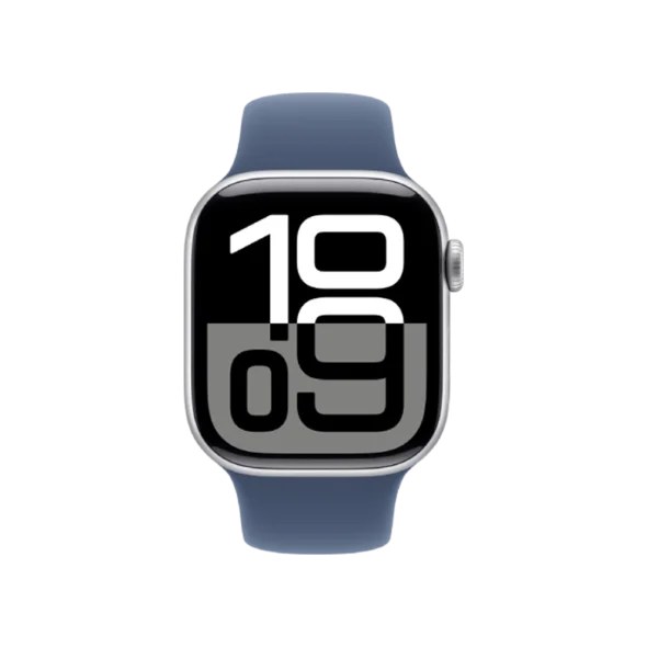 Смарт-годинник Apple Watch Series 10 GPS + Cellular 46mm Silver Alu. Case w. Denim Sport Band - S/M (MWY03)