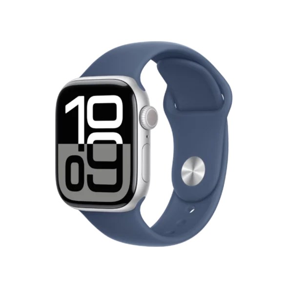 Смарт-годинник Apple Watch Series 10 GPS + Cellular 46mm Silver Alu. Case w. Denim Sport Band - S/M (MWY03)