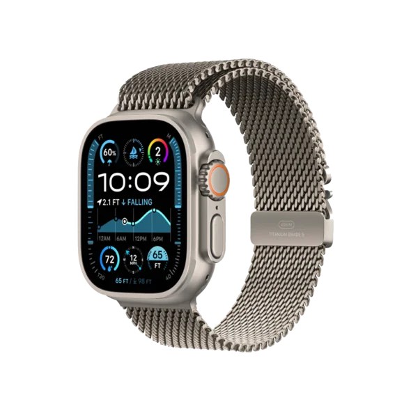 Смарт-годинник Apple Watch Ultra 2 GPS + Cellular 49mm Natural Titanium Case w. N. Titanium Milanese Loop - L (MX5T3)