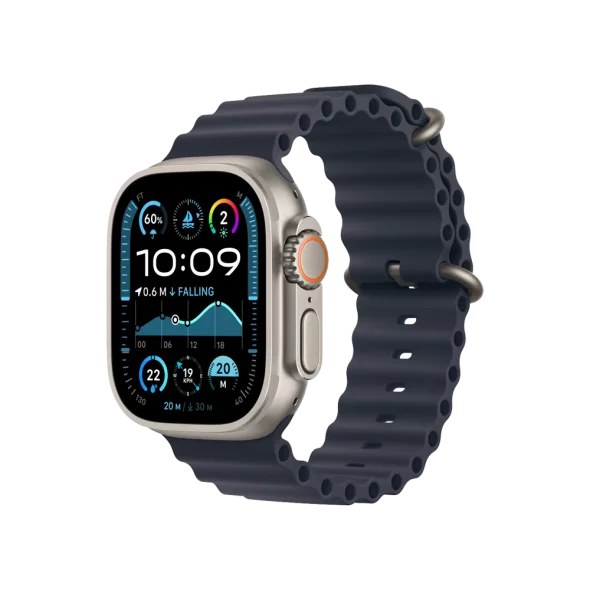 Смарт-годинник Apple Watch Ultra 2 GPS + Cellular 49mm Natural Titanium Case w. Navy Ocean Band (MX4D3)