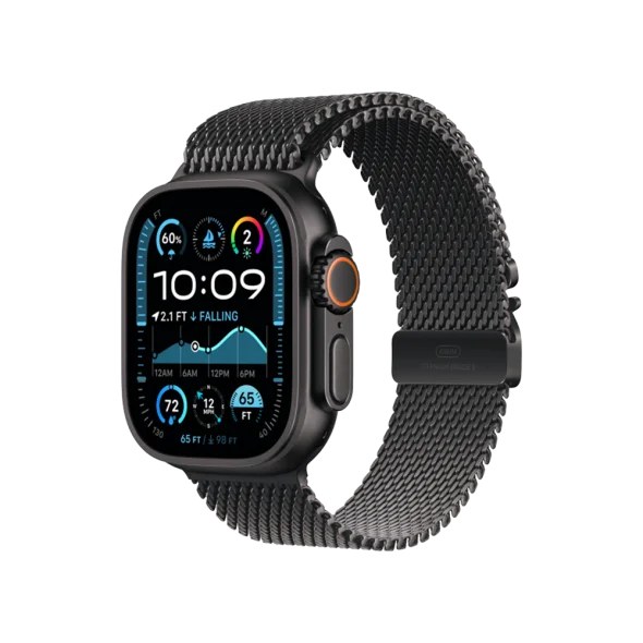 Смарт-годинник Apple Watch Ultra 2 GPS + Cellular 49mm Black Titanium Case w. Black Titanium Milanese Loop - M (MX5U3)