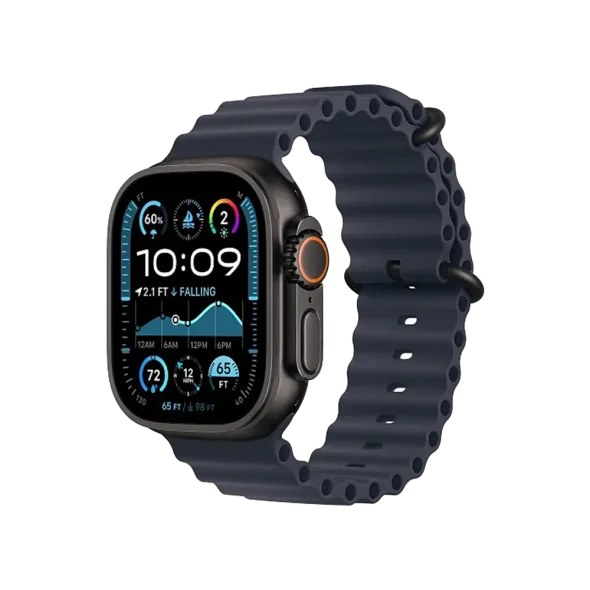 Смарт-годинник Apple Watch Ultra 2 GPS + Cellular 49mm Black Titanium Case w. Navy Ocean Band (MYTC3+MYPA3)