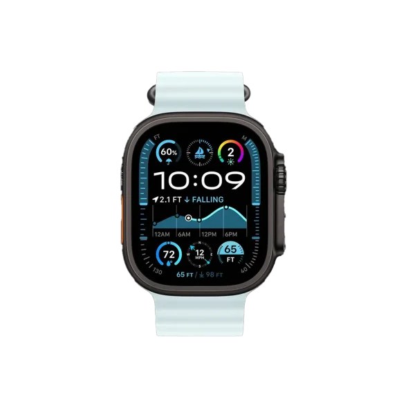 Смарт-годинник Apple Watch Ultra 2 GPS + Cellular 49mm Black Titanium Case w. Ice Blue Ocean Band (MYTC3+MYP83)