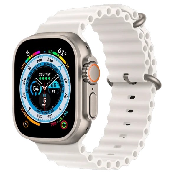 Смарт-годинник Apple Watch Ultra GPS + Cellular 49mm Titanium Case with White Ocean Band (MNH83/MNHF3)