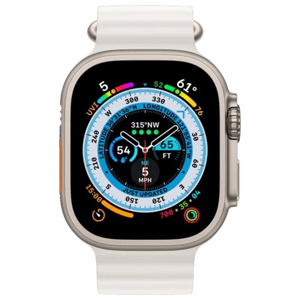 Смарт-годинник Apple Watch Ultra GPS + Cellular 49mm Titanium Case with White Ocean Band (MNH83/MNHF3)