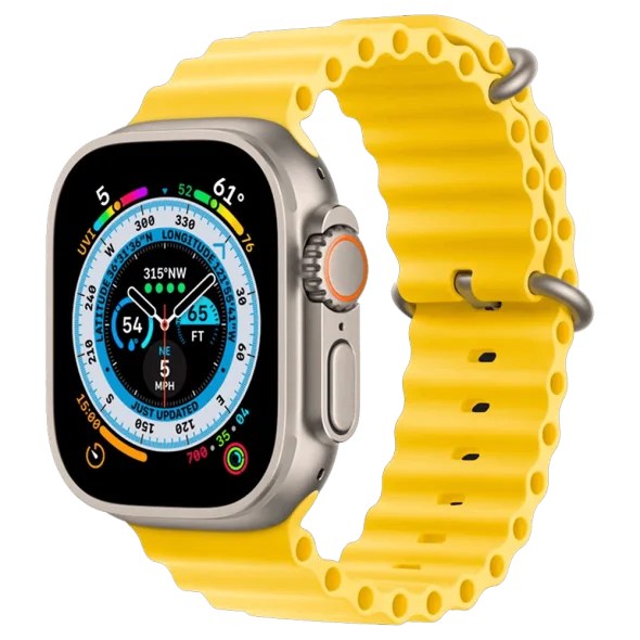 Смарт-годинник Apple Watch Ultra GPS + Cellular 49mm Titanium Case with Yellow Ocean Band (MNH93/MNHG3/MNHN3)