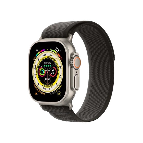 Смарт-годинник Apple Watch Ultra GPS + Cellular 49mm Titanium Case with Black/Gray Trail Loop - M/L (MQF53/MQFX3)