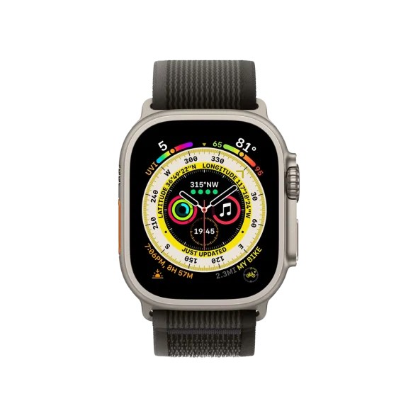 Смарт-годинник Apple Watch Ultra GPS + Cellular 49mm Titanium Case with Black/Gray Trail Loop - M/L (MQF53/MQFX3)