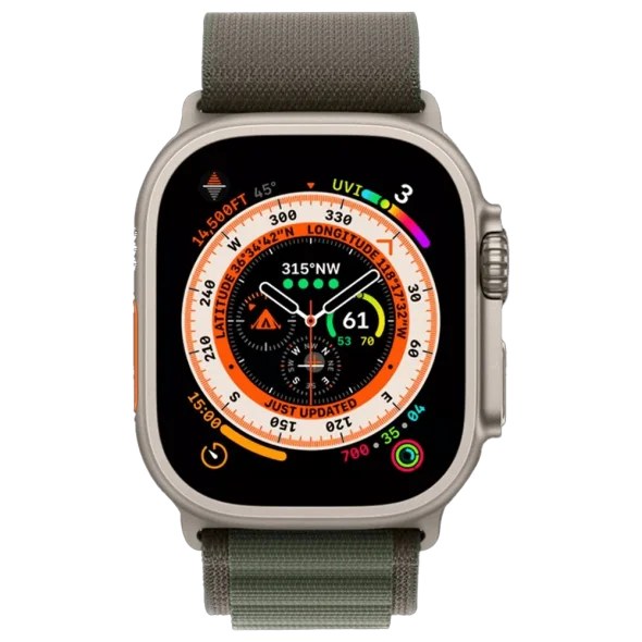 Смарт-годинник Apple Watch Ultra GPS + Cellular 49mm Titanium Case with Green Alpine Loop - Medium (MQEW3/MQFN3)