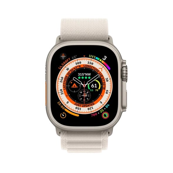 Смарт-годинник Apple Watch Ultra GPS + Cellular 49mm Titanium Case with Starlight Alpine Loop - Small (MQEY3/MQFQ3)