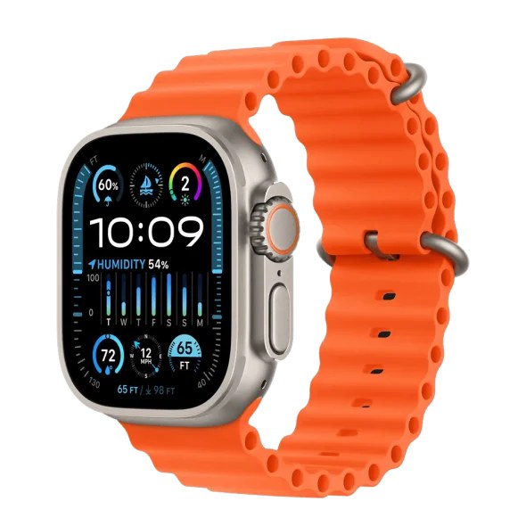 Смарт-годинник Apple Watch Ultra 2 GPS + Cellular 49mm Titanium Case with Orange Ocean Band (MREH3)