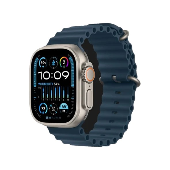 Смарт-годинник Apple Watch Ultra 2 GPS + Cellular 49mm Titanium Case with Blue Ocean Band (MREG3)