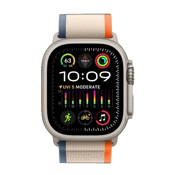 Смарт-годинник Apple Watch Ultra 2 GPS + Cellular 49mm Titanium Case with Orange/Beige Trail Loop - M/L (MRF23)