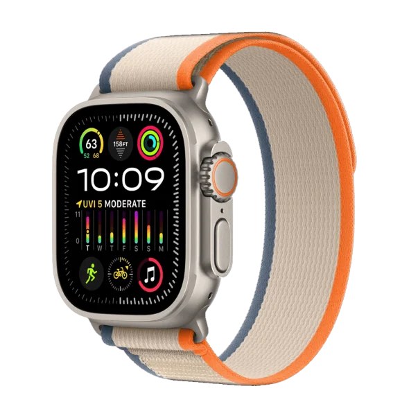 Смарт-годинник Apple Watch Ultra 2 GPS + Cellular 49mm Titanium Case with Orange/Beige Trail Loop - M/L (MRF23)