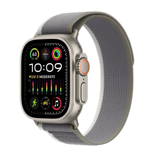 Смарт-годинник Apple Watch Ultra 2 GPS + Cellular 49mm Titanium Case with Green/Gray Trail Loop - S/M (MRF33)